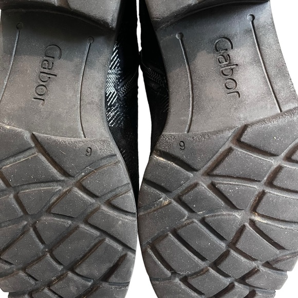 Gabor Plaid Black/Gray Metallic Combat Ankle Boots, UK 6/US 8.5 - Picture 13 of 14